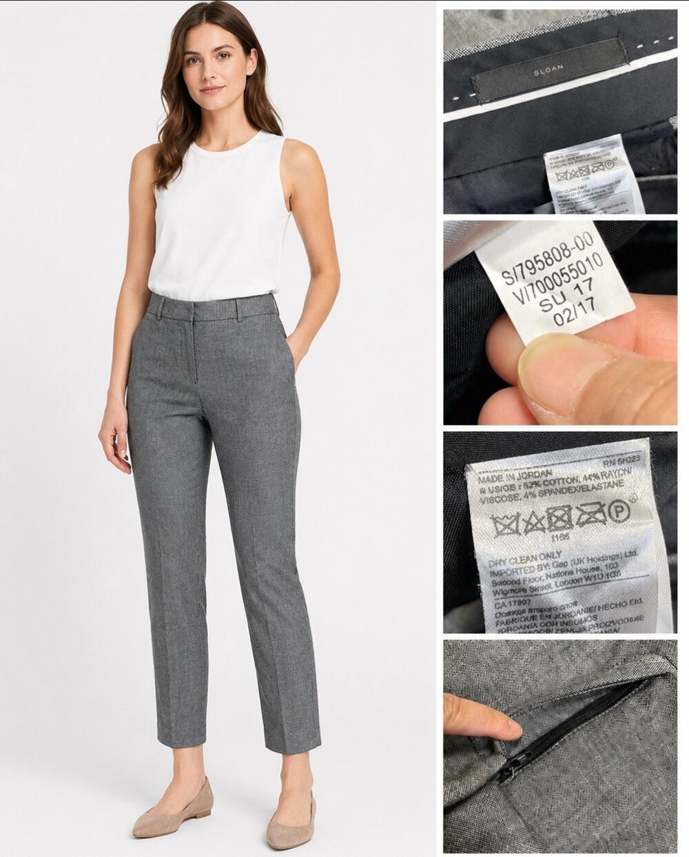 Classic Career Banana Republic Sloan Women's Slim Straight Pants Size 6 Gray